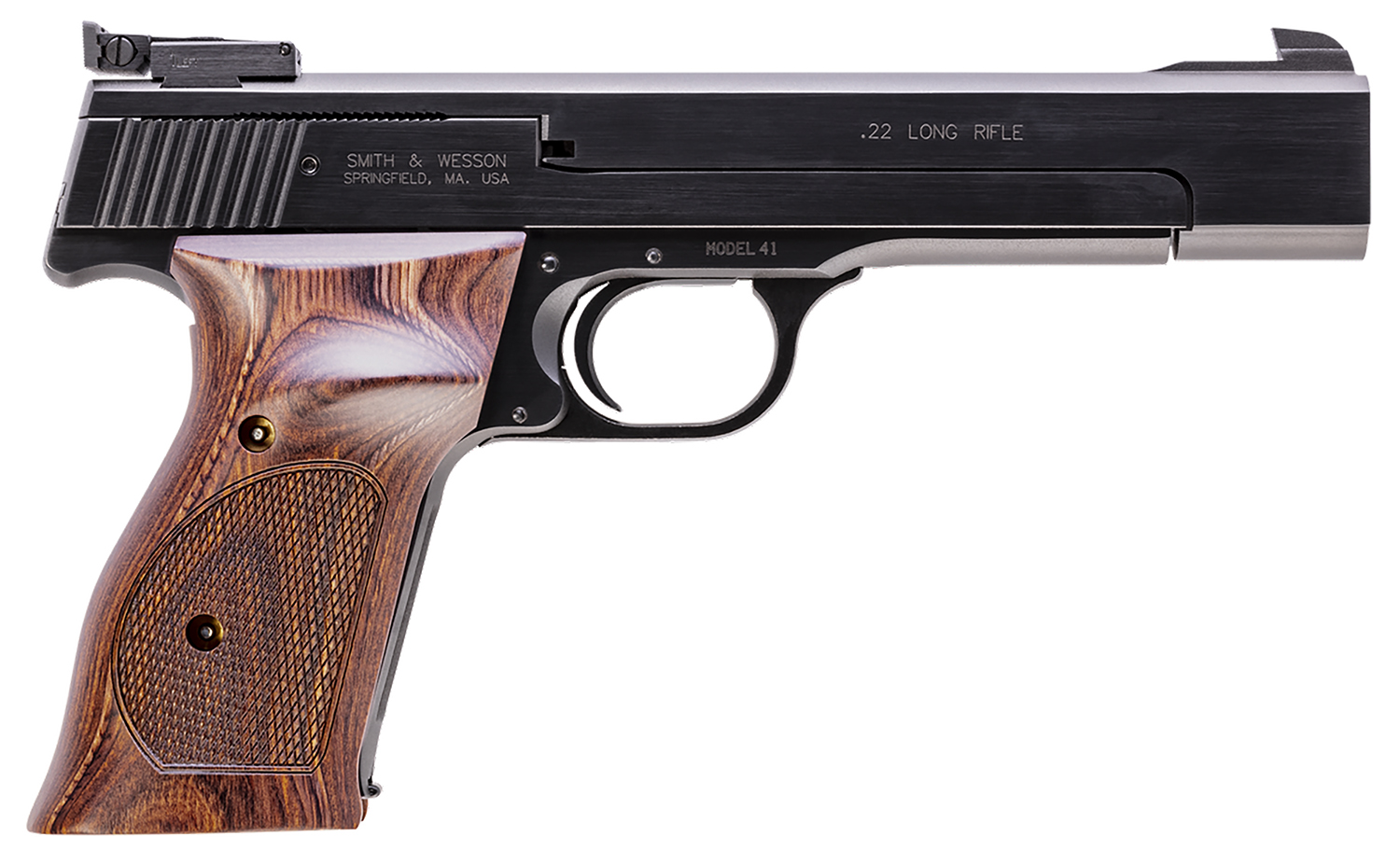 SMITH AND WESSON 41 22LR 10+1 BLUE/WOOD 5.5" AS