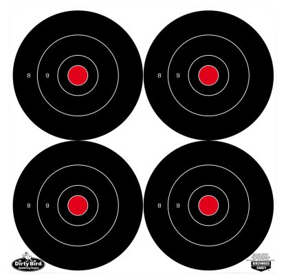 Birchwood Casey 35570 Dirty Bird  6" Bullseye Tagboard Hanging Black/White 100 Per Pkg