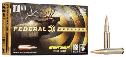 Federal P308BCH1 Premium 308Win 168gr Berger Hybrid Hunter 20 Per Box/10 Case