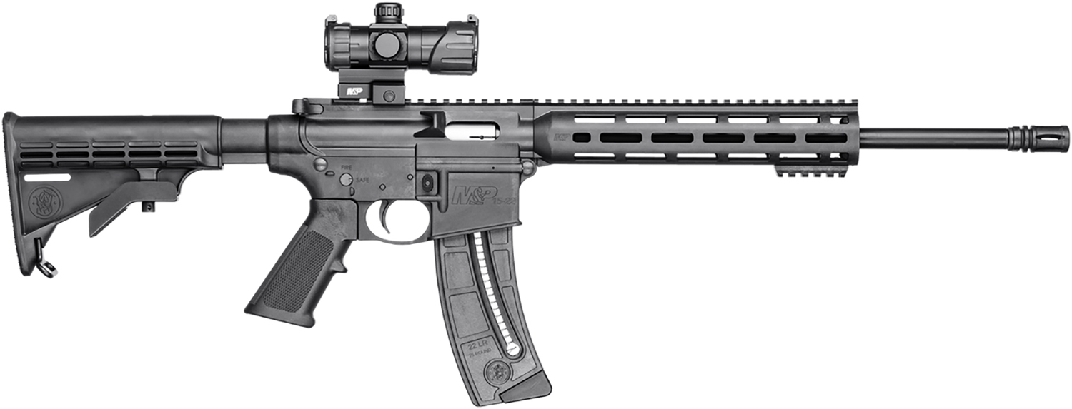Smith & Wesson 12722 M&P15 Sport OR 22 LR 25+1 16.50" Black Threaded Barrel, Matte Black Aluminum Receiver w/Picatinny Rail, M-LOK Handguard, Black 6 Position Synthetic Stock, Black Polymer Grip, S&W