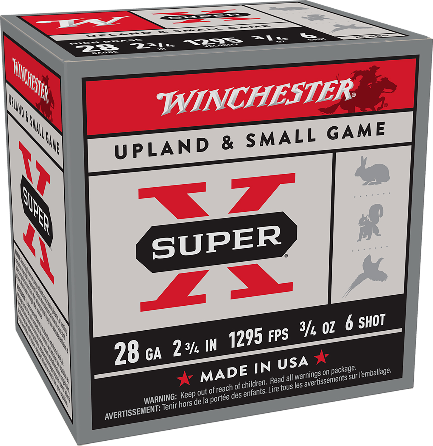 Winchester Ammo X286 Super X Heavy Game Load High Brass 28Gauge 2.75" 3/4oz 6Shot 25 Per Box/10 Case