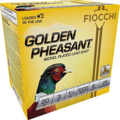 Fiocchi 203GP6 Golden Pheasant Extrema 20Gauge 3" 1 1/4oz 6Shot 25 Per Box/10 Case