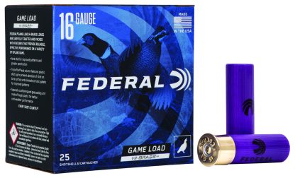 Federal H1634 Game-Shok High Brass 16Gauge 2.75" 1 1/8oz 4Shot 25 Per Box/10 Case