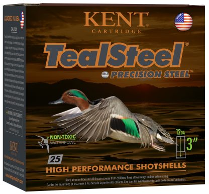 Kent Cartridge KTS123366 TealSteel Precision Steel 12Gauge 3" 1 1/4oz 6Shot 25 Per Box/10 Case