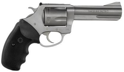 Charter Arms 74042 Pitbull  40 S&W 5 Shot 4.20" Matte Stainless Steel Barrel, Cylinder & Frame w/Black Finger Grooved Rubber Grip