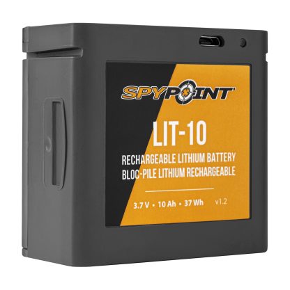 Spypoint 05558 LIT-10 Rechargeable Lithium Battery Pack  Black 3.7 Volts 10,000 mAh Fits LINK-MICRO/LINK-MICRO-LTE/LINK-MICRO-S-LTE/CELL-LINK
