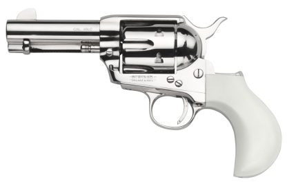 Taylors & Company 200072 1873 Cattleman 45 Colt (LC) Caliber with 3.50" Barrel, 6rd Capacity Cylinder, Overall Nickel-Plated Finish Steel & Ivory Birdshead Synthetic Grip
