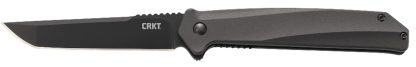 CRKT K500GKP Helical  3.52" Folding Tanto Plain Black Oxide D2 Steel Blade/ Black Aluminum Handle Includes Pocket Clip