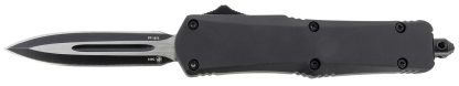 Templar Knife SBR131 Gen II  Small 2.69" OTF Dagger Plain Black Oxide Stonewashed 440C SS Blade, 4.31" Black Aluminum/Rubber Handle, Glass Breaker