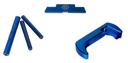 Cross Armory CRG5OKBL 3 Piece Kit Extended Compatible w/Glock 17/19/26/34 Gen5 Blue Anodized Steel/Aluminum