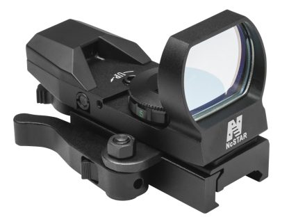 NcStar D4BQ Red Four Reticle Reflex  Black Anodized 1 x 0.95" x 1.34" 3 MOA Red Dot Multi Reticle QR Mount