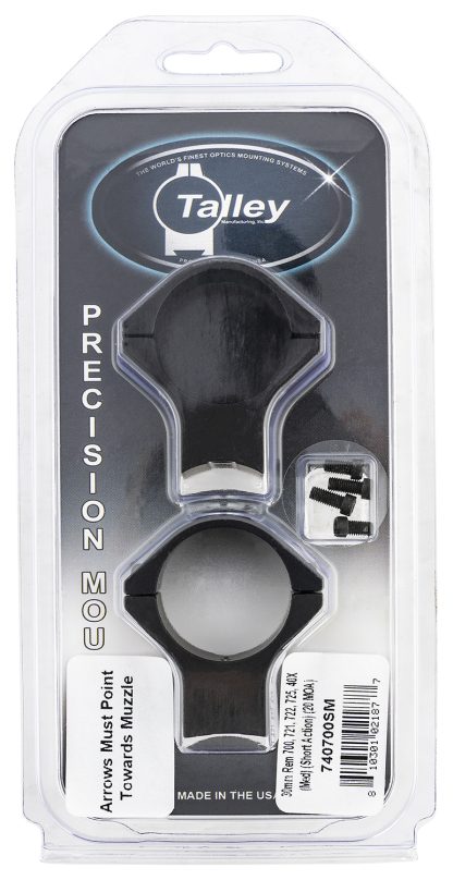 Talley 740700SM Scope Mount/Ring Combo  Black Anodized Aluminum 30mm Tube Remington 700/721/722/725/40X Medium Rings Short Action 20 MOA