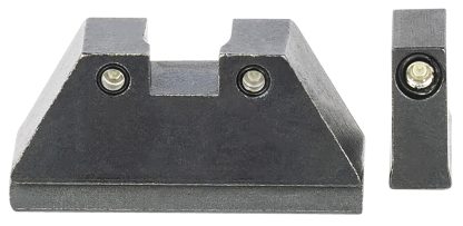 AmeriGlo GL813 Optic Compatible Sight Set for Glock  XL Tall Green Tritium Black Outline Front Sight-Green Tritium Black Outline Rear Sight