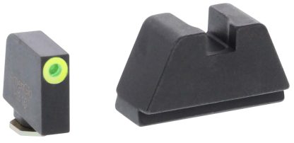 AmeriGlo GL681 Optic Compatible Sight Set for Glock 2XL Tall Green Tritium LumiGreen Outline Front Sight-Black Rear Sight