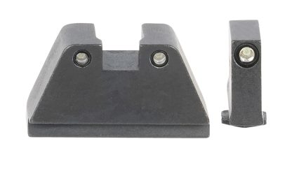 AmeriGlo GL814 Optic Compatible Sight Set for Glock  2XL Tall Green Tritium Black Outline Front Sight-Green Tritium Black Outline Rear Sight