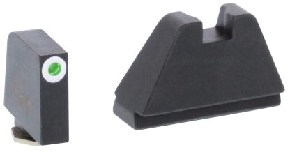 AmeriGlo GL482 Optic Compatible Sight Set for Glock  5XL Tall Green Tritium White Outline Front Sight-Black Rear Sight