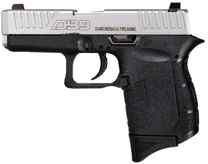 Diamondback DB0200P021 DB9 Gen4 Micro-Compact Frame 9mm Luger 6+1, 3.10" Stainless Steel Barrel, Nickel Boron Serrated Stainless Steel Slide, Black Polymer Frame Black & Grip