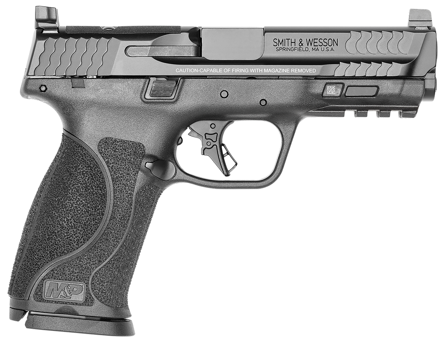 Smith & Wesson 13564 M&P M2.0 Full Size 9mm Luger 17+1, 4.25" Black Armornite Stainless Steel Barrel & Optic Ready/Serrated Slide, Matte Black Polymer Frame w/Picatinny Rail