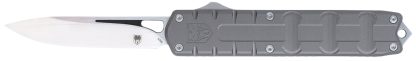 CobraTec Knives CTEGRYM390DNS Enforcer  3.25" OTF Drop Point Plain M390 Steel Blade/Gray Aluminum Handle