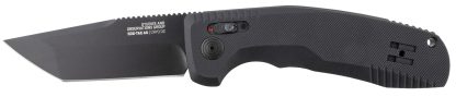 S.O.G SOG15380357 SOG-TAC Auto 3.43" Folding Tanto Plain Black TiNi Cryo D2 Steel Blade Black Micro-Textured Anodized Aluminum Handle Includes Pocket Clip