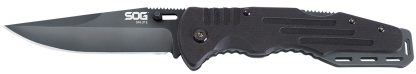S.O.G SOG-FF11-CP Salute  3.62" Folding Clip Point Plain Black Hardcased 8Cr13MoV SS Blade Black G10 Handle Includes Belt Clip