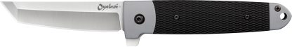 Cold Steel CS-26T Oyabun  3.50" Folding Plain 4034 Stainless Steel Blade/ Griv-Ex Black GRN w/TPR Inlay Handle
