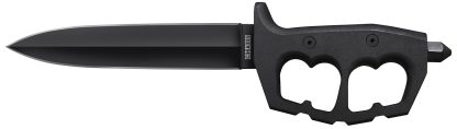 Cold Steel CS-80NTP Chaos Double Edge 7.50" Fixed Plain Black SK-5 High Carbon Blade/Black w/ "D" Ring Guards Aluminum Handle