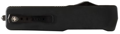 Templar Knife LZBR121 Premium Weighted  Large 3.55" OTF Dagger Plain Black Oxide Stonewashed D2 Steel Blade, 5.25" Black Aluminum/Rubber Handle