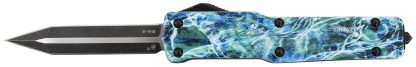 Templar Knife MZMOS121 Premium Weighted  Slim 3.16" OTF Dagger Plain Black Oxide Stonewashed D2 Steel Blade, 4.93" Mossy Oak Seafoam Aluminum Zinc Alloy Handle