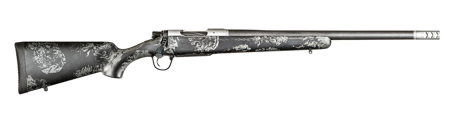Christensen Arms 8010613700 Ridgeline FFT Full Size 6.5 PRC 3+1, 20" Stainless Steel Threaded Barrel, Stainless Aluminum Receiver, Black w/Gray Accents Fixed Sporter w/Flash Forged Technology Stock