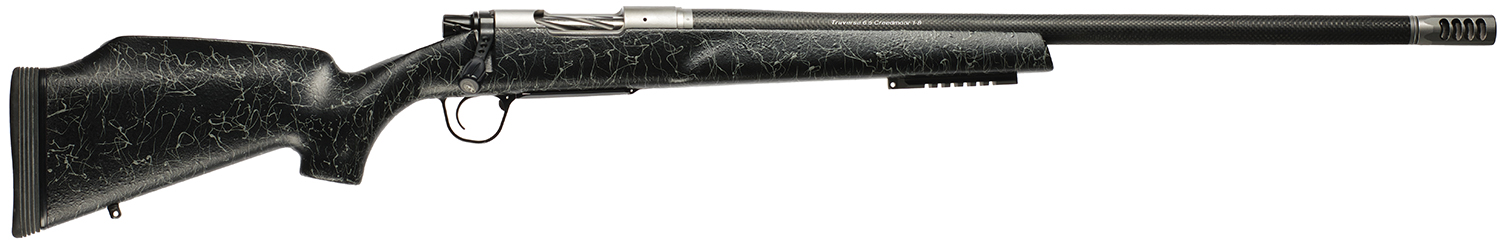 Christensen Arms 8011001700 Traverse 300 Win Mag 3+1 26" Threaded Barrel, Natural Stainless, Black with Gray Webbing Stock