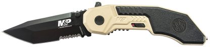 Smith & Wesson Knives SWMP3BSDCP M&P M.A.G.I.C. 2.80" Folding Part Serrated Black Oxide 4034 SS Blade 4.30" Aluminum Handle Includes Pocket Clip
