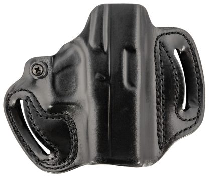 DeSantis Gunhide 086BA8BZ0 Mini Slide  OWB Black Leather Belt Slide Fits Glock 43/43x/48 Belt 1.75" Wide Black Hand