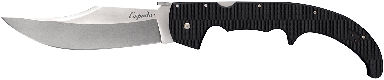 Cold Steel CS62MGC Espada XL 7.50" Folding Clip Point Plain AUS-10A SS Blade/9.25" Black w/Polished Bolsters G10 Handle Includes Belt Clip