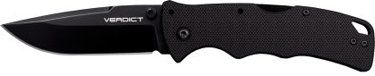 Cold Steel CSFLC3SP10A Verdict  3" Folding Spear Point Plain Black Matte AUS-10A SS Blade/Black G10 Handle Includes Belt Clip