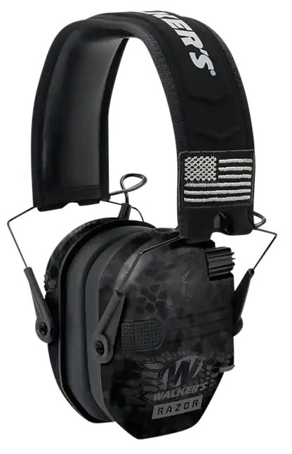 Walker's GWPRSEMPATKPT Razor Patriot Slim Muff 23 dB Over the Head Kryptek Highlander/Black Polymer