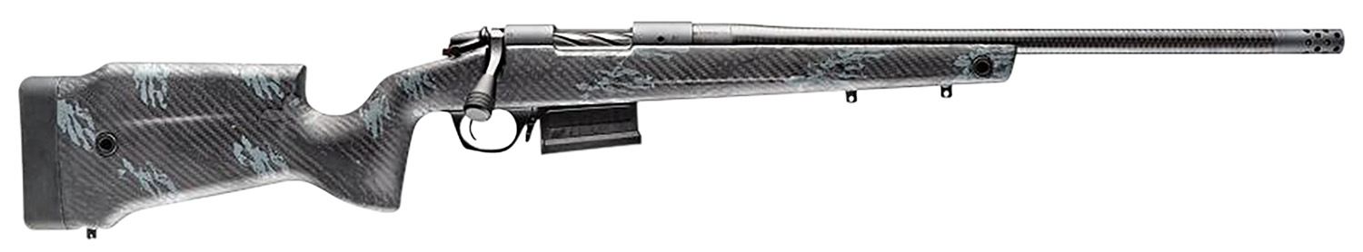 Bergara Rifles B14S752CF B-14 Crest 6.5 Creedmoor 5+1 20" Sniper Gray Cerakote #5 Contour Threaded Barrel, Sniper Gray Cerakote Steel Receiver, Black & Gray Sponge Fixed Carbon Fiber Stock