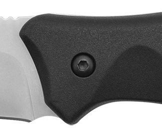 Camillus 19232 Western Black River 3.75" Fixed Drop Point Plain Satin 420 Steel Titanium Bonded Blade, Black Rubber Handle, Includes Sheath