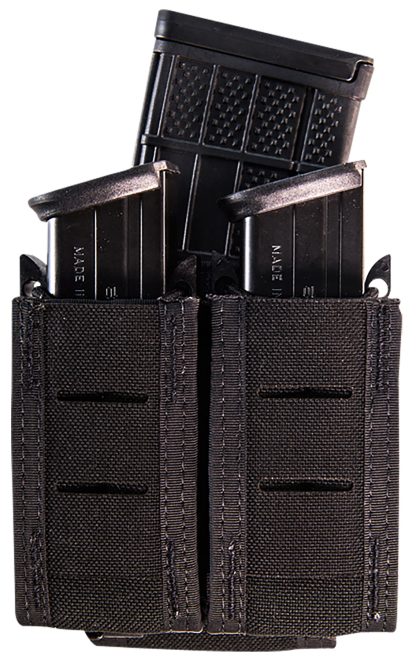 High Speed Gear 41TP02BK TACO Duty Double (2 Pistol/1 Rifle), Black Nylon with MOLLE Exterior, Fits MOLLE & 2" Belt