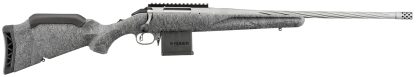 Ruger 46909 American II  Full Size 223 Rem 10+1 20" Gun Metal Gray Cerakote Spiral Fluted Threaded Barrel & Alloy Steel Receiver w/Picatinny Rail, Gray Splatter Adj LOP Synthetic Stock