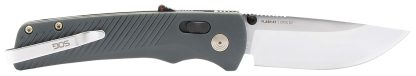 S.O.G SOG11181141 Flash AT EDC 3.45" Folding Plain Satin Cryo D2 Steel Blade, Urban Grey GRN Handle, Peg Box Pkg
