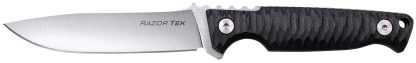 Cold Steel CSFX4RZR Razor Tek  EDC 4" Fixed Clip Point Plain Satin 4116 Krupp SS Blade, 4" Black Textured