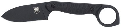 CobraTec Knives CTWLTBLK Wolfteeth  EDC 2.75" Folding Drop Point Plain Black 14C28N Steel Blade, 4.25" Black Textured G10 Scales Handle