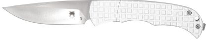 CobraTec Knives CTCLNHRSIL Cyclone Hidden Release 3" OTF Plain Satin D2 Steel Blade, 4" White Aluminum Handle