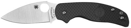 Spyderco C123PBK Sage 5 Lightweight Alzheimer's 3" Folding Plain Satin CPM S30V SS Blade, Black Textured FRN Handle