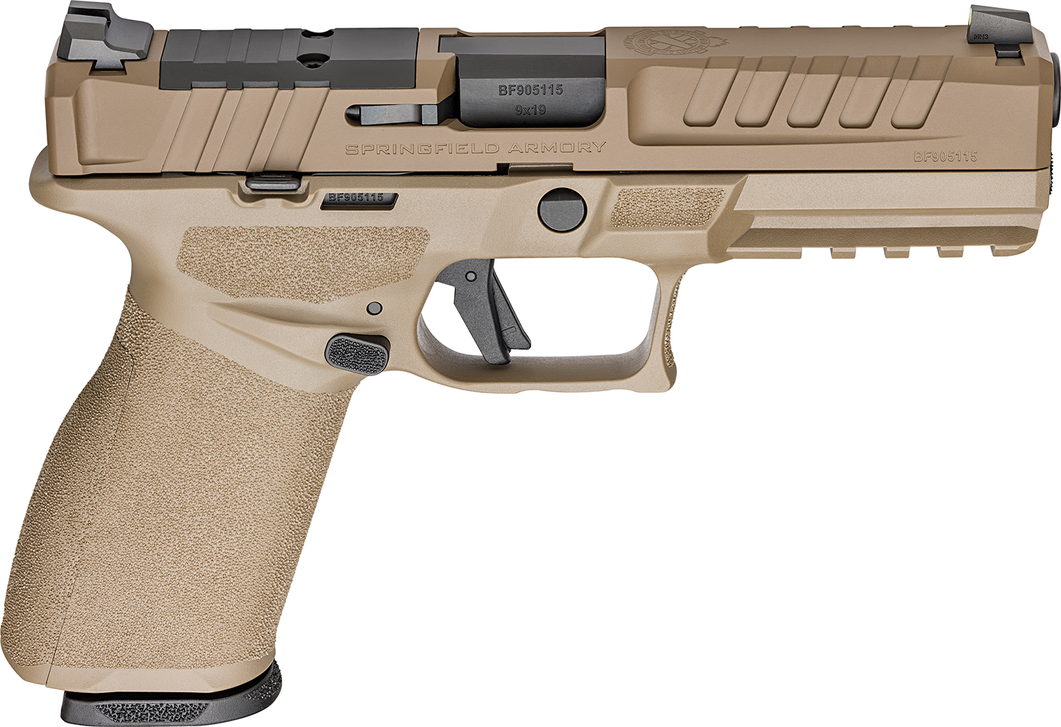 Springfield Armory EC9459FU Echelon 9mm Luger 20+1 4.50" Black Melonite Steel Barrel, Flat Dark Earth Cerakote Optic Ready/Serrated Steel Slide & Polymer Frame w/Picatinny Rail Textured Grip