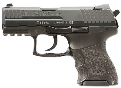 HK 81001107 P30SK V3 Sub-Compact Frame 9mm Luger 12+1/15+1 3.27" Black Steel Barrel, Black Cerakote Serrated Steel Slide, Black Polymer Frame w/Picatinny Rail, Ambidextrous