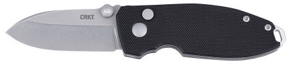 CRKT 2474 SQUID EDC 2.27" Folding Plain Stonewashed D2 Steel Blade, Black G10 Handle