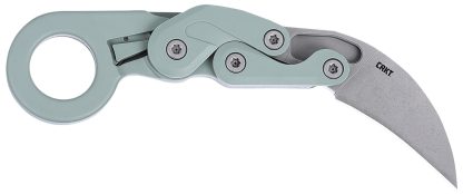 CRKT 4041GR Provoke  2.41" Folding Karambit Plain Satin D2 Steel Blade, Gray Cerakote Aluminum Handle