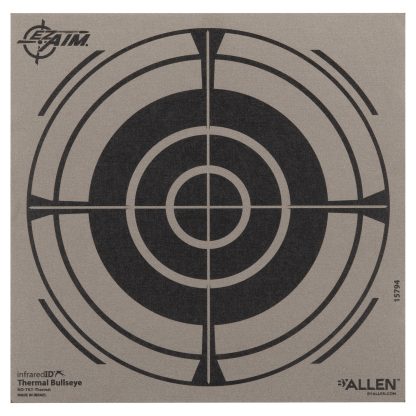 Allen 15794 Thermal Target  Bullseye Hanging Paper 8" x 8" Black/Gray